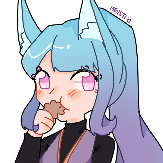 By Elin (? name lost ): really pretty pink flower spirit fox who does lots of pretty art)